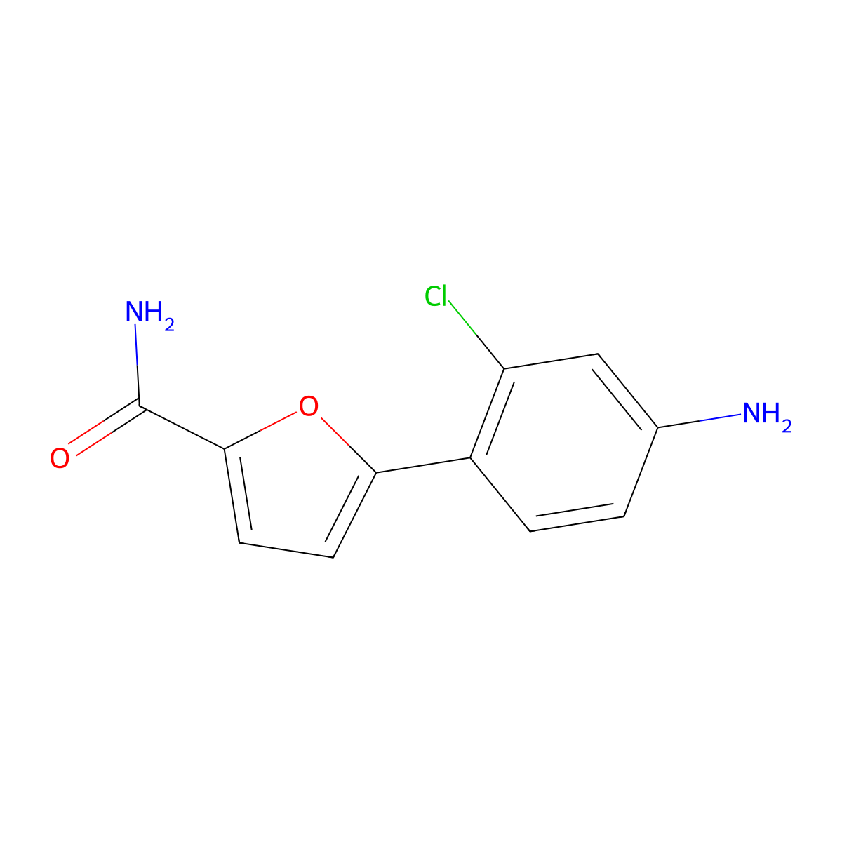 5-(4-Amino-2-chlorophenyl)furan-2-carboxamide molecular structure, CAS 1504051-46-0