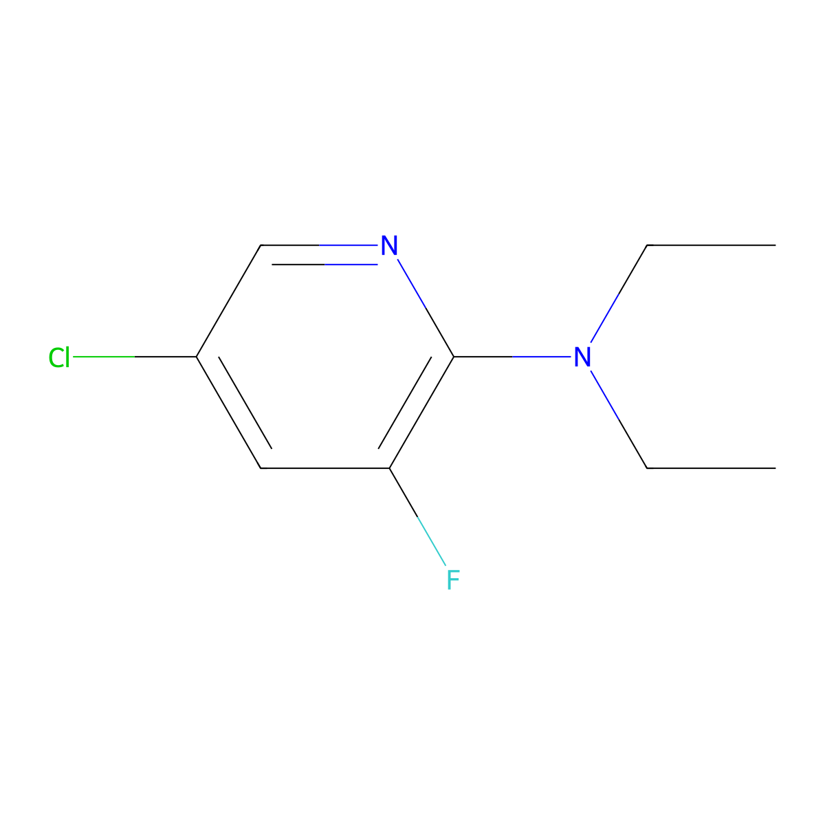5-chloro-N,N-diethyl-3-fluoropyridin-2-amine molecular structure, CAS 1504056-40-9
