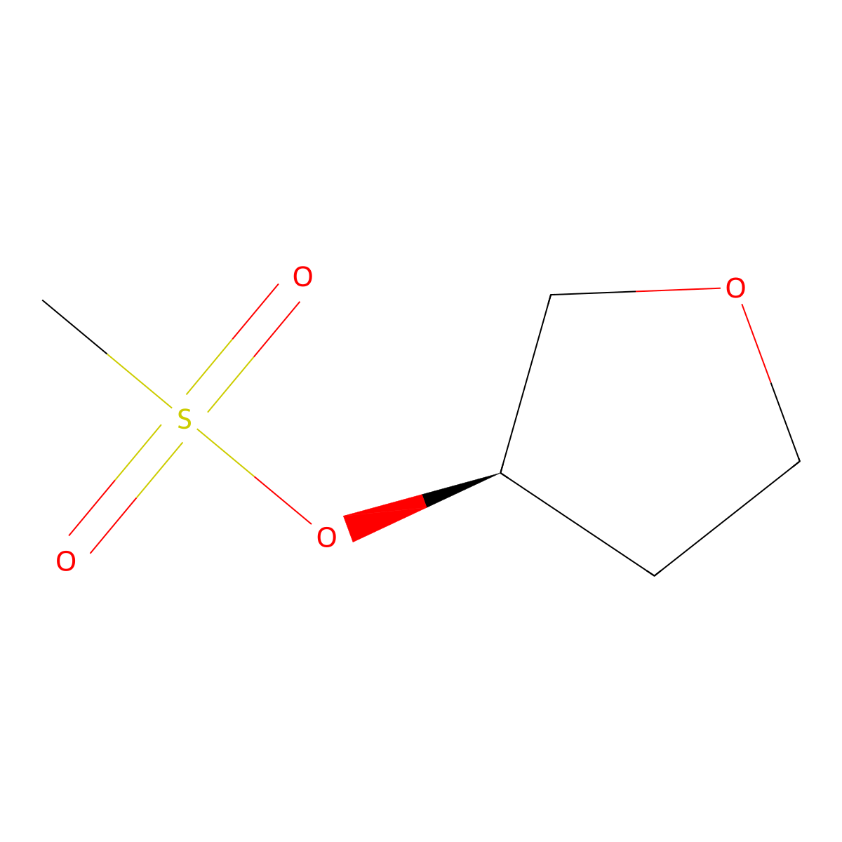 (R)-tetrahydrofuran-3-yl methanesulfonate molecular structure, CAS 150406-31-8