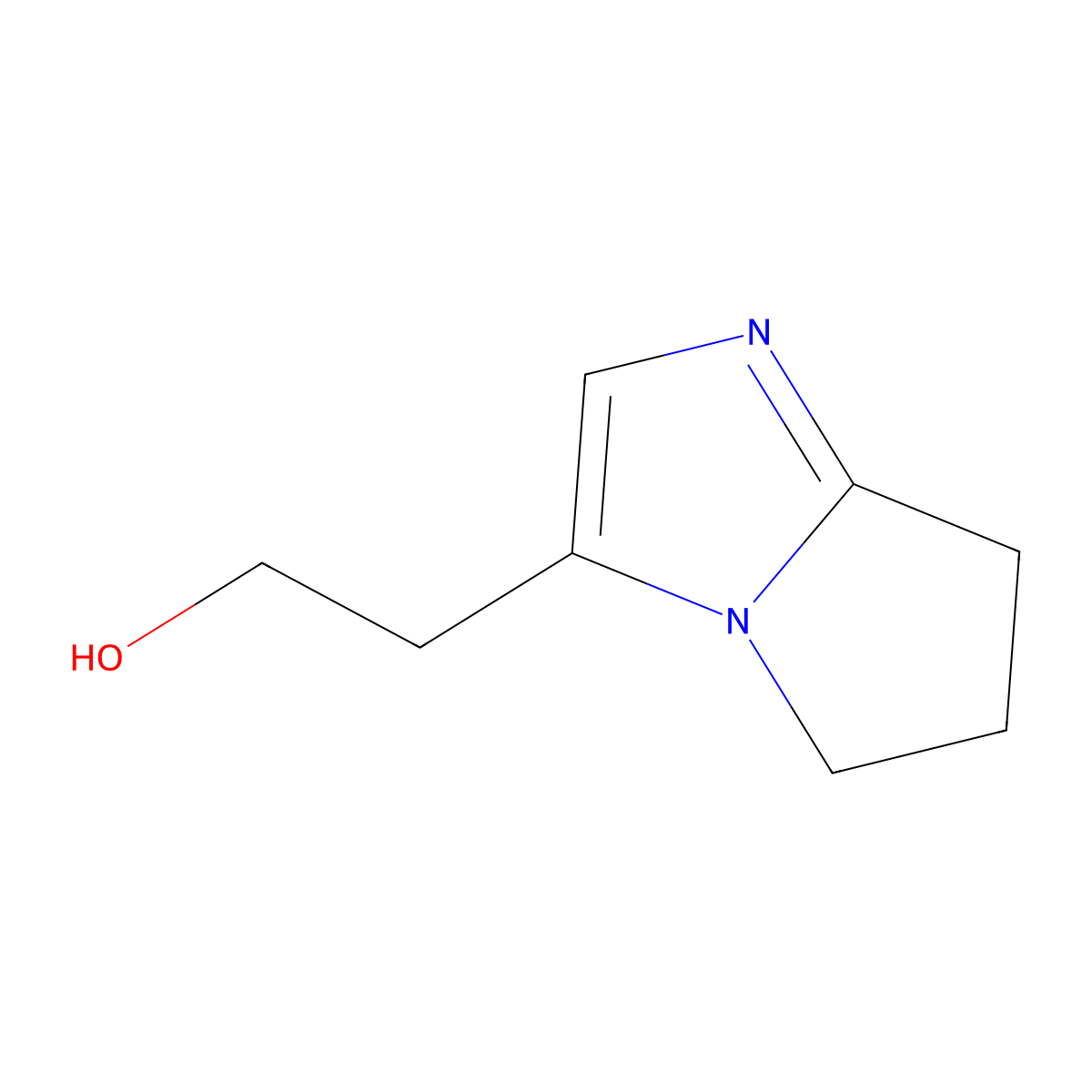 2-{5H,6H,7H-pyrrolo[1,2-a]imidazol-3-yl}ethan-1-ol molecular structure, CAS 1504072-67-6