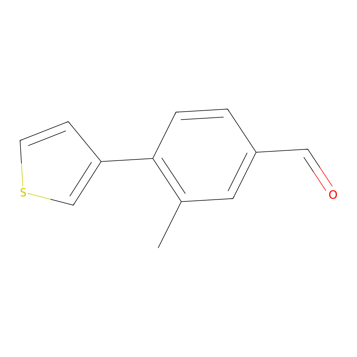 3-Methyl-4-(thiophen-3-yl)benzaldehyde molecular structure, CAS 1504080-86-7