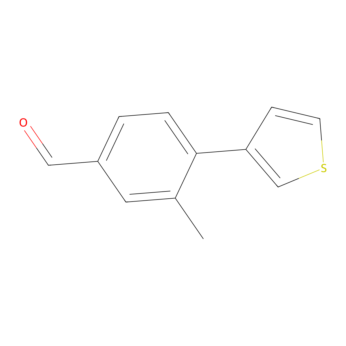 3-Methyl-4-(thiophen-3-yl)benzaldehyde molecular structure, CAS 1504080-86-7