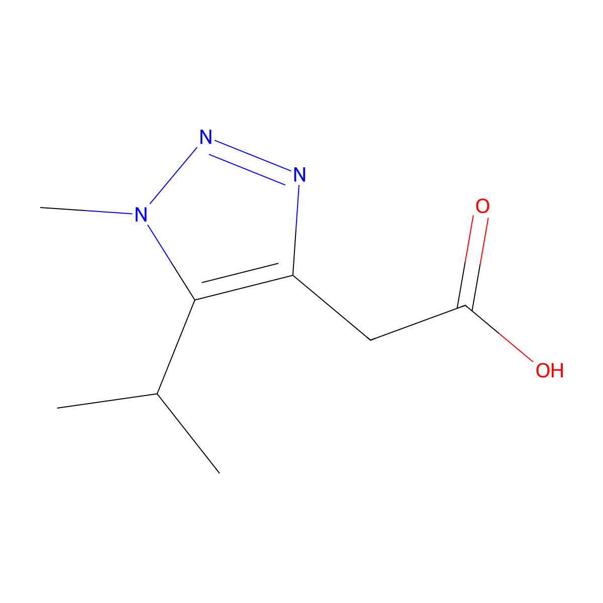 2-[1-Methyl-5-(propan-2-YL)-1H-1,2,3-triazol-4-YL]acetic acid molecular structure, CAS 1504082-34-1