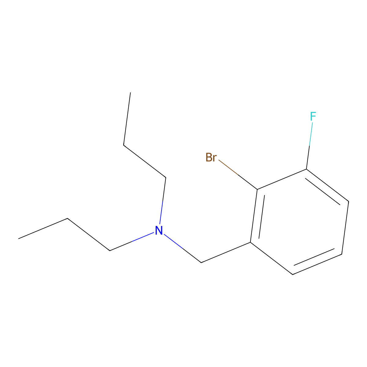 [(2-Bromo-3-fluorophenyl)methyl]dipropylamine molecular structure, CAS 1504083-64-0