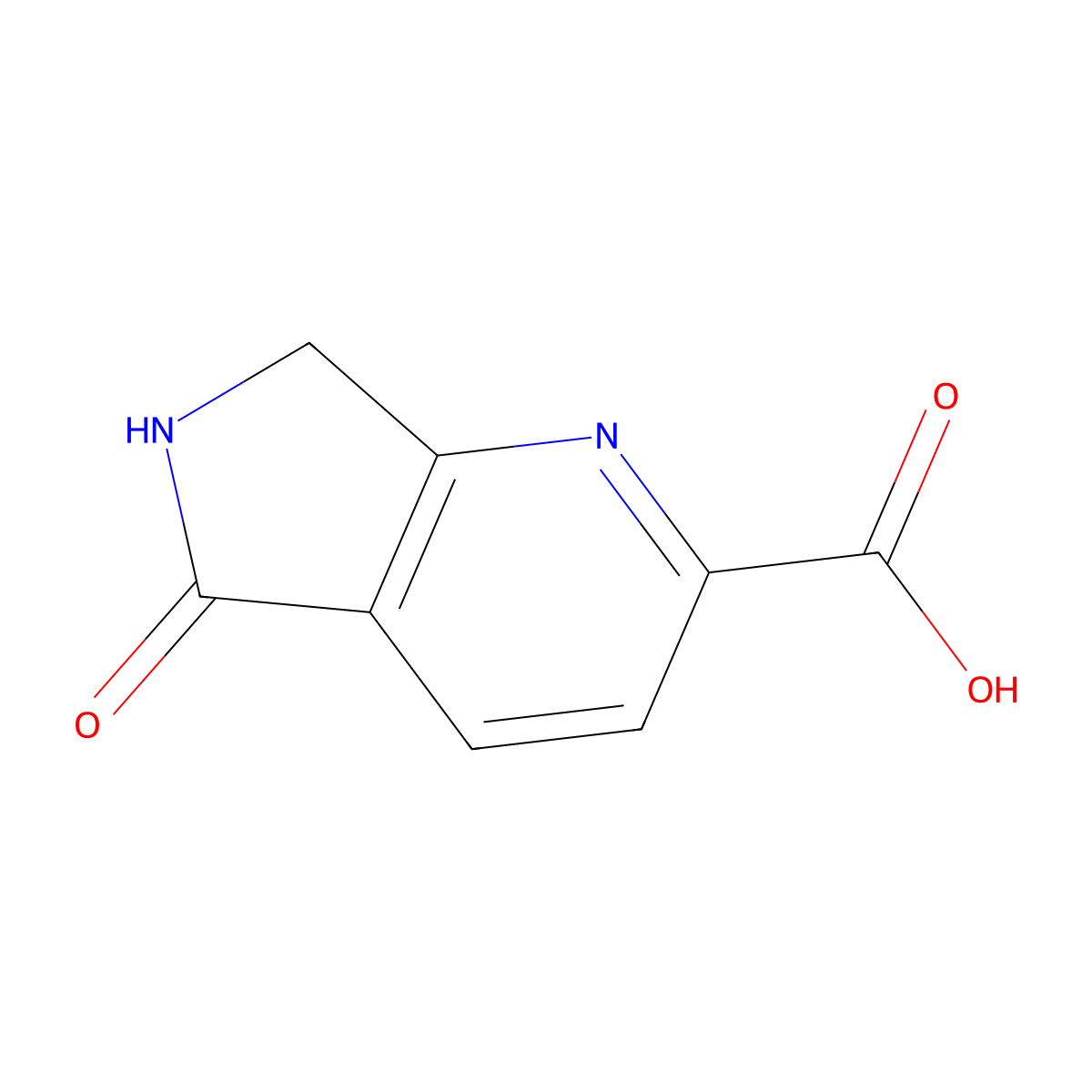 5-oxo-5H,6H,7H-pyrrolo[3,4-b]pyridine-2-carboxylic acid molecular structure, CAS 1504086-13-8