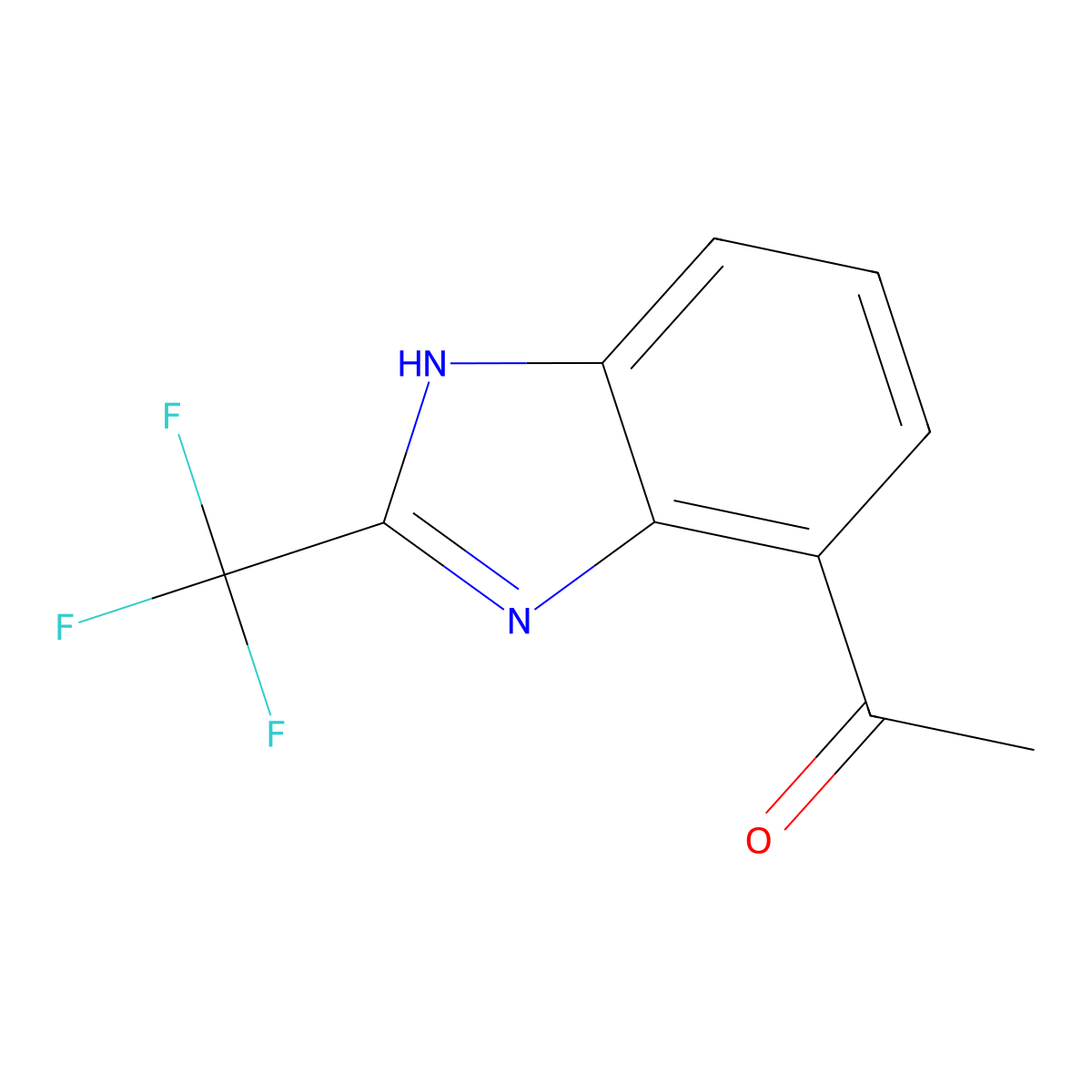 1-[2-(trifluoromethyl)-1H-benzimidazol-4-yl]ethanone molecular structure, CAS 1504088-00-9