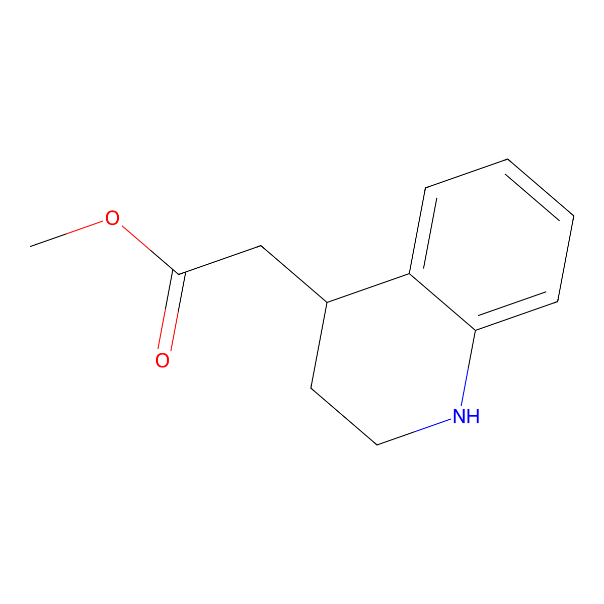 Methyl 2-(1,2,3,4-tetrahydroquinolin-4-YL)acetate molecular structure, CAS 1504089-13-7