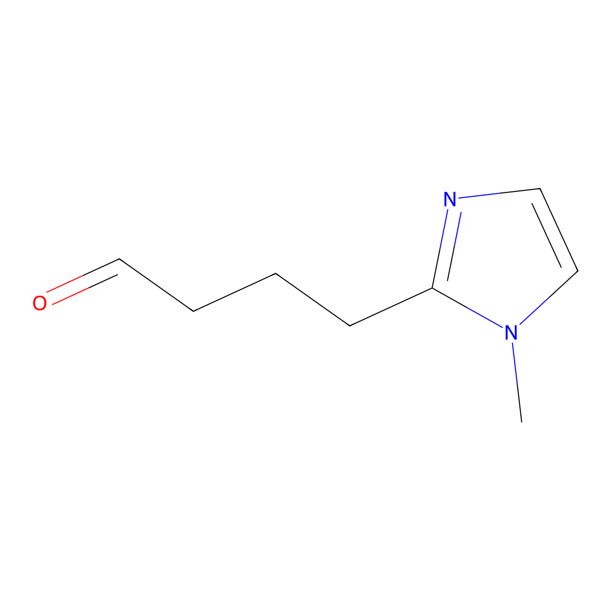 4-(1-methyl-1H-imidazol-2-yl)butanal molecular structure, CAS 1504090-25-8