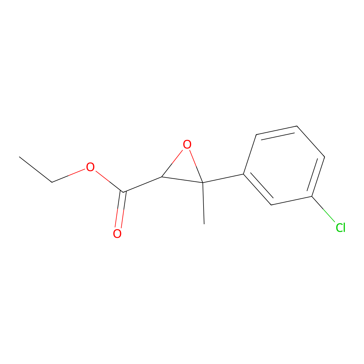 Ethyl 3-(3-chlorophenyl)-3-methyloxirane-2-carboxylate molecular structure, CAS 1504091-47-7
