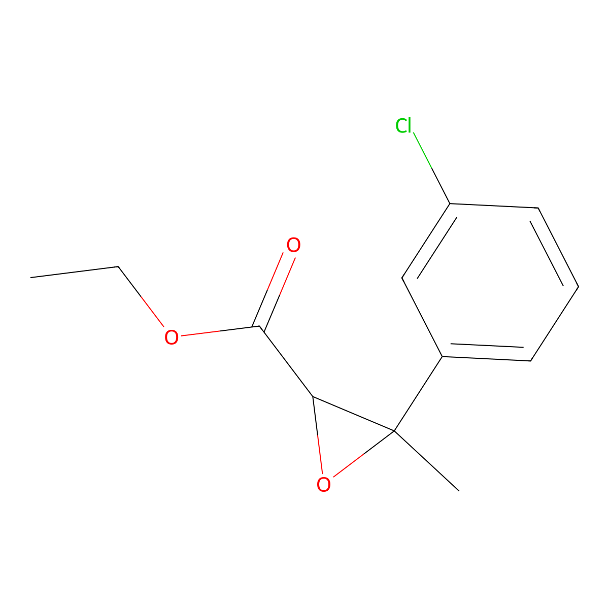 Ethyl 3-(3-chlorophenyl)-3-methyloxirane-2-carboxylate molecular structure, CAS 1504091-47-7
