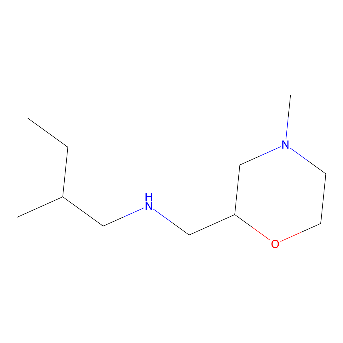 (2-Methylbutyl)[(4-methylmorpholin-2-yl)methyl]amine molecular structure, CAS 1504094-35-2