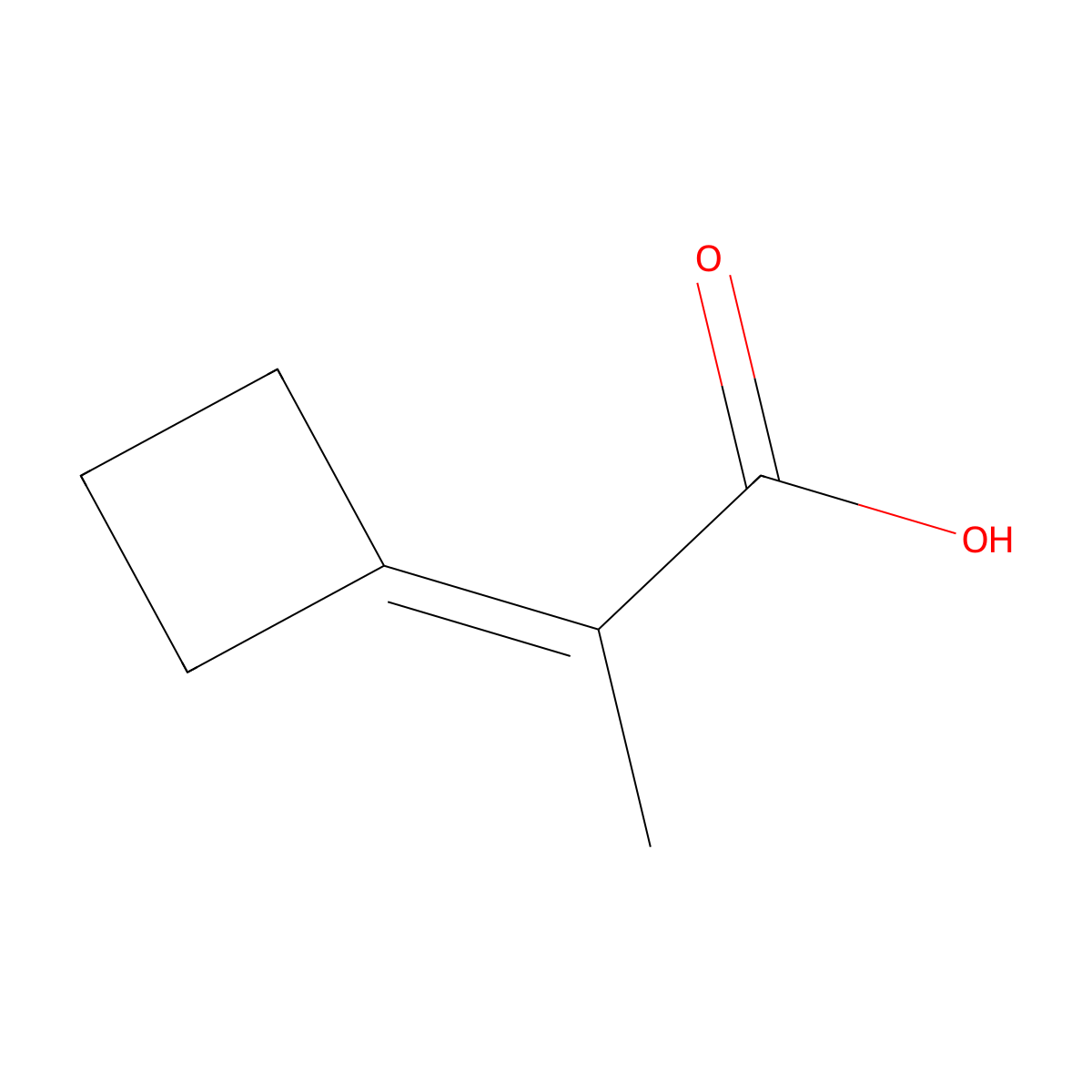 2-Cyclobutylidenepropanoic acid molecular structure, CAS 1504095-96-8