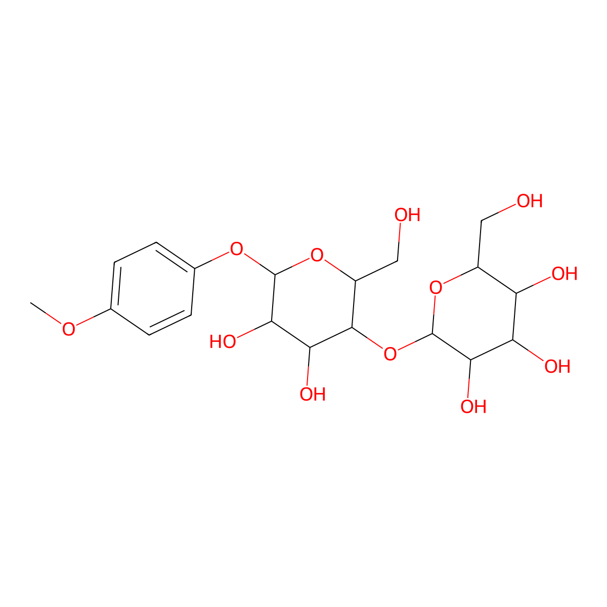 4-Methoxyphenyl 4-O-(b-D-galactopyranosyl)-b-D-glucopyranoside molecular structure, CAS 150412-80-9