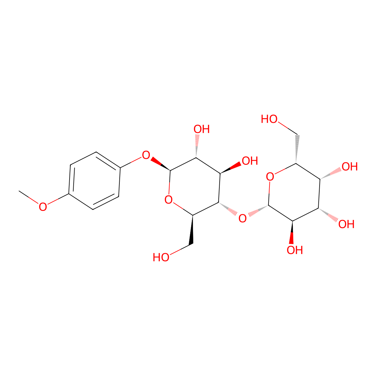 4-Methoxyphenyl 4-O-(b-D-galactopyranosyl)-b-D-glucopyranoside molecular structure, CAS 150412-80-9