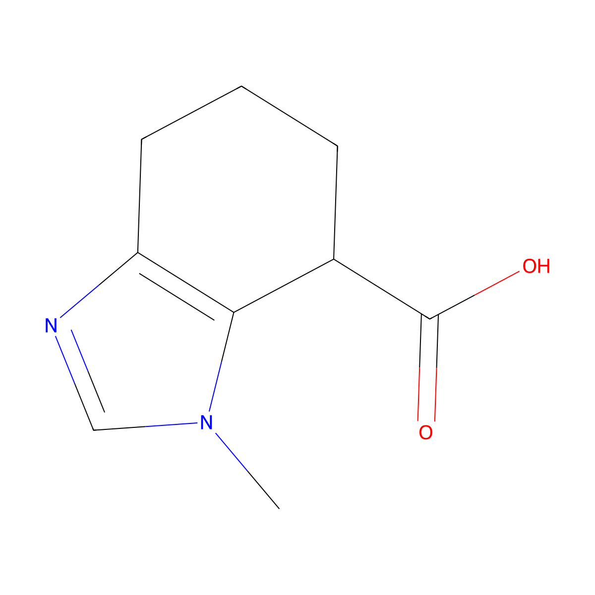 1-Methyl-4,5,6,7-tetrahydro-1H-1,3-benzodiazole-7-carboxylic acid molecular structure, CAS 1504120-84-6