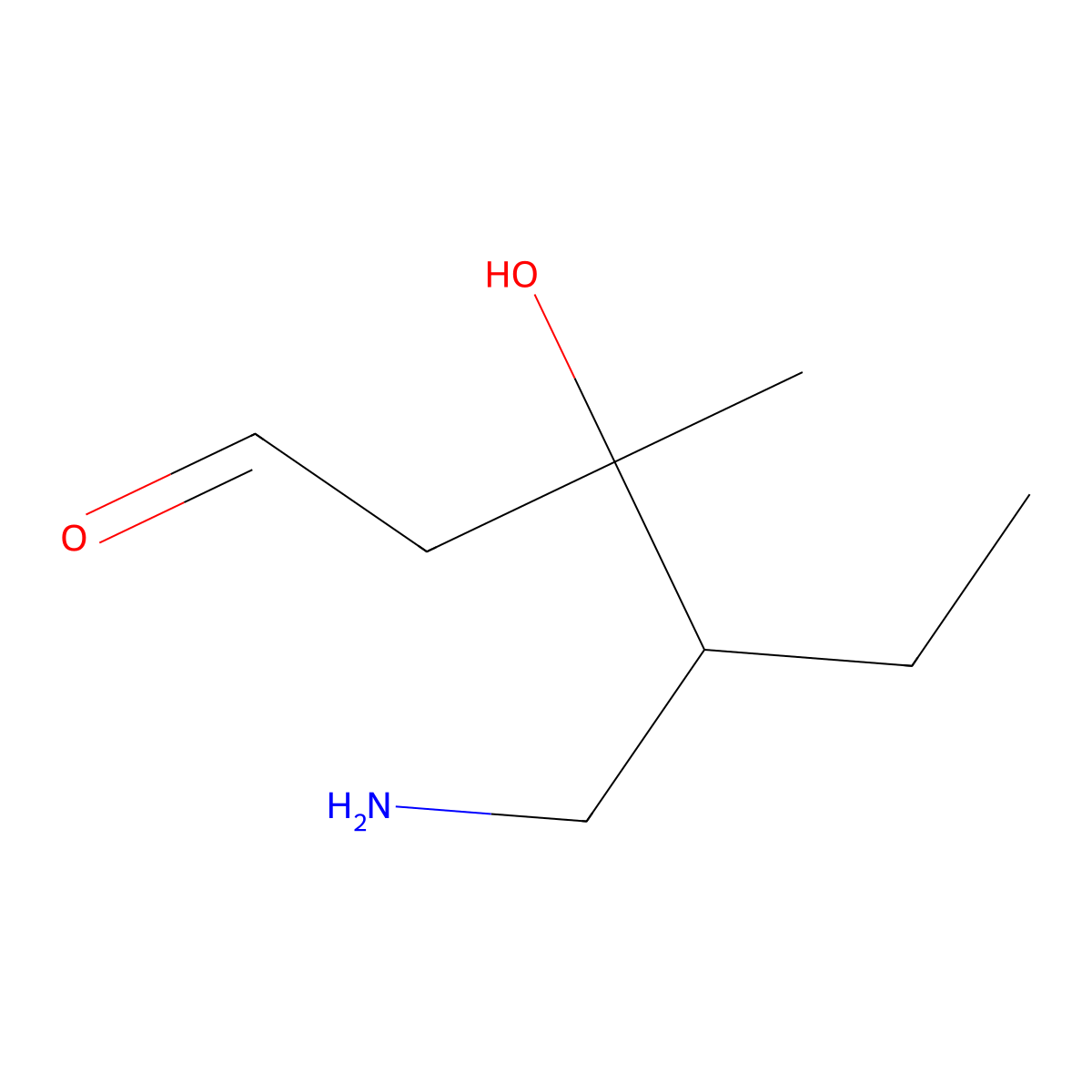 4-(Aminomethyl)-3-hydroxy-3-methylhexanal molecular structure, CAS 1504137-45-4