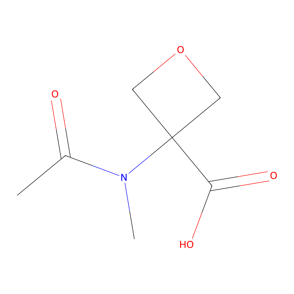 3-(N-methylacetamido)oxetane-3-carboxylic acid molecular structure, CAS 1504140-82-2