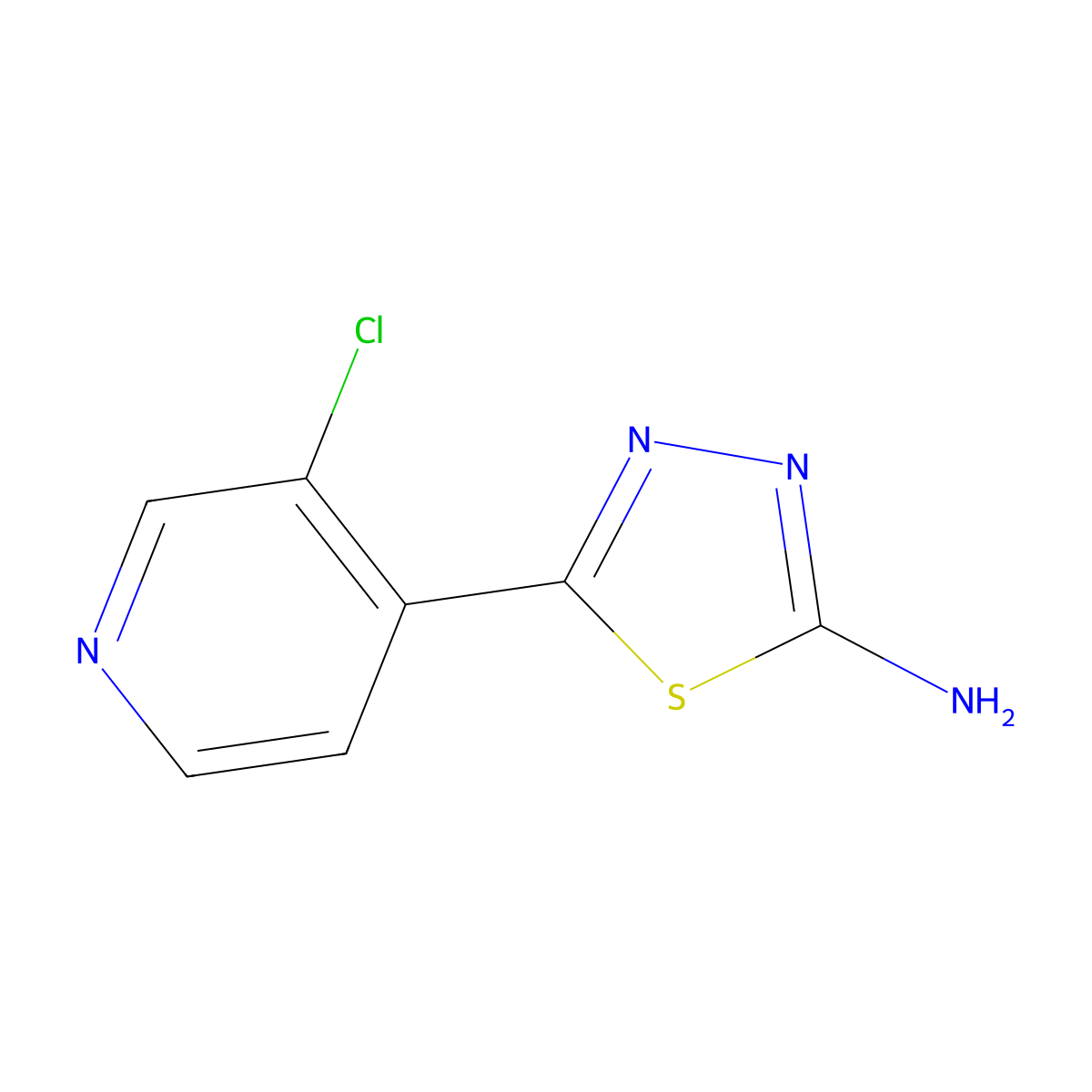 2-Amino-5-(3-chloro-4-pyridyl)-1,3,4-thiadiazole molecular structure, CAS 1504147-20-9