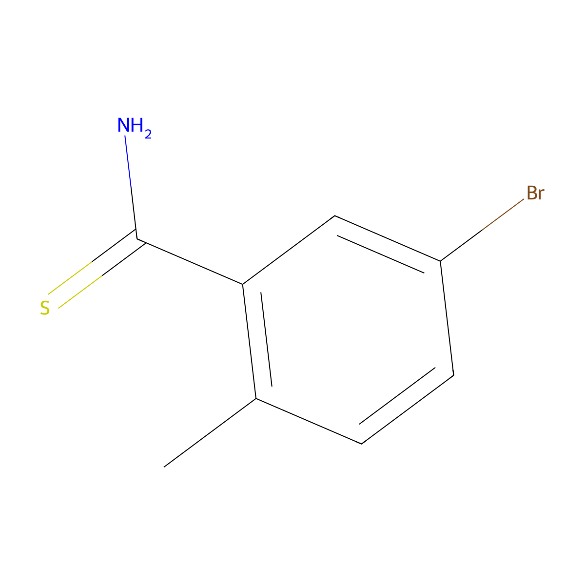 5-Bromo-2-methylbenzene-1-carbothioamide molecular structure, CAS 1504157-59-8