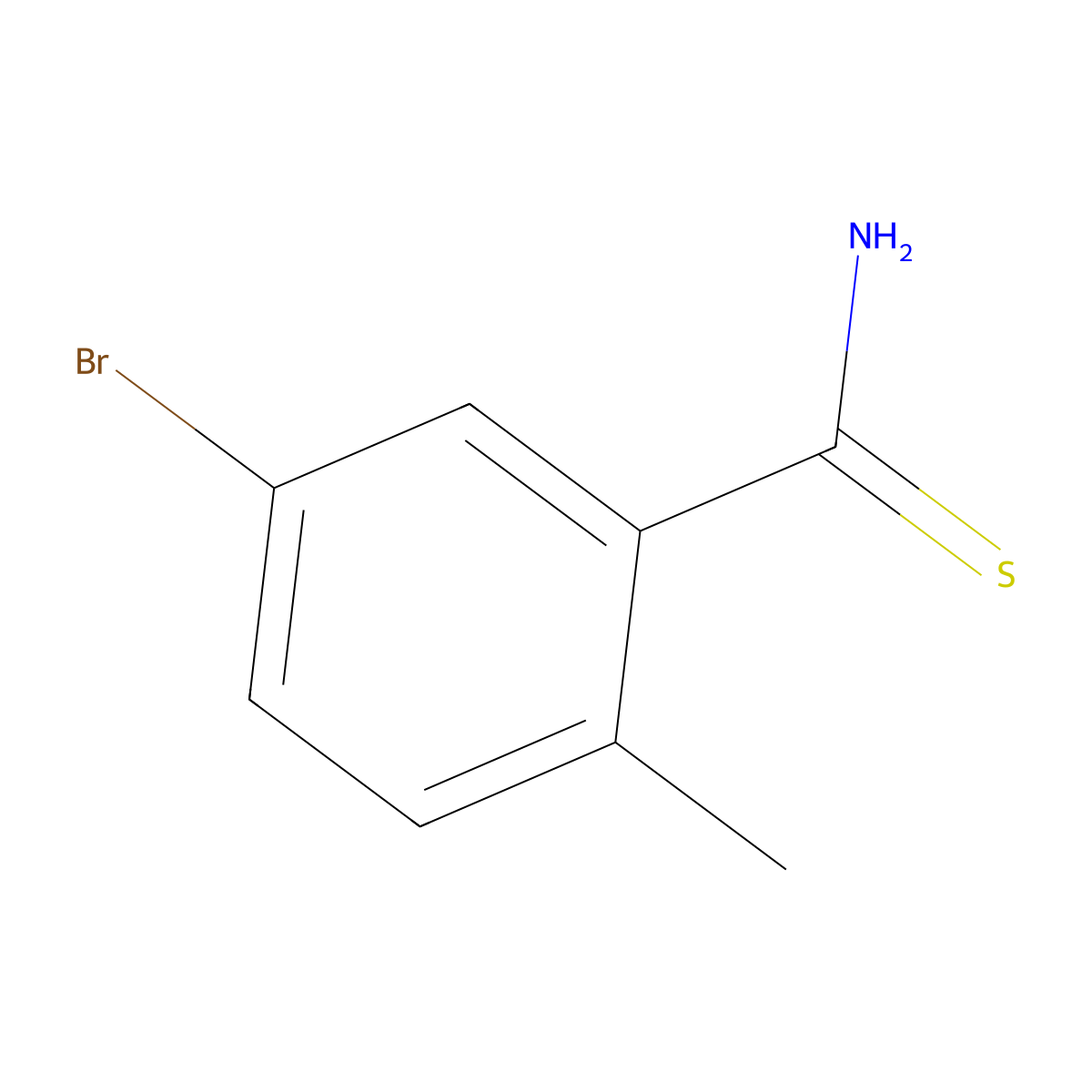5-Bromo-2-methylbenzene-1-carbothioamide molecular structure, CAS 1504157-59-8