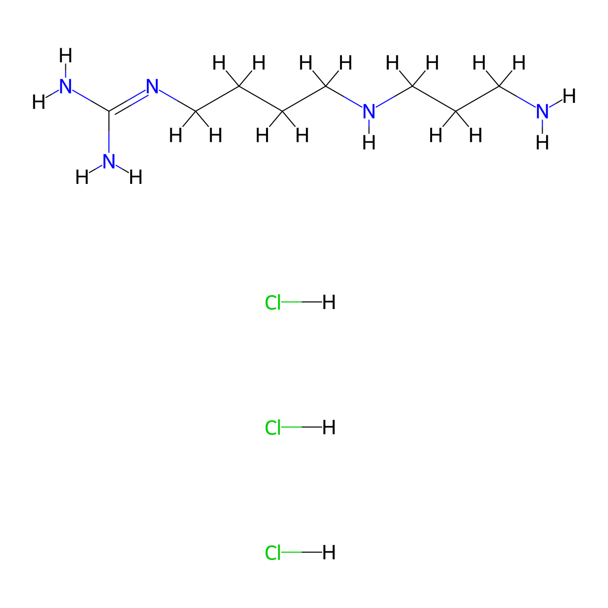 2-[4-(3-Aminopropylamino)butyl]guanidine;trihydrochloride molecular structure, CAS 150417-88-2
