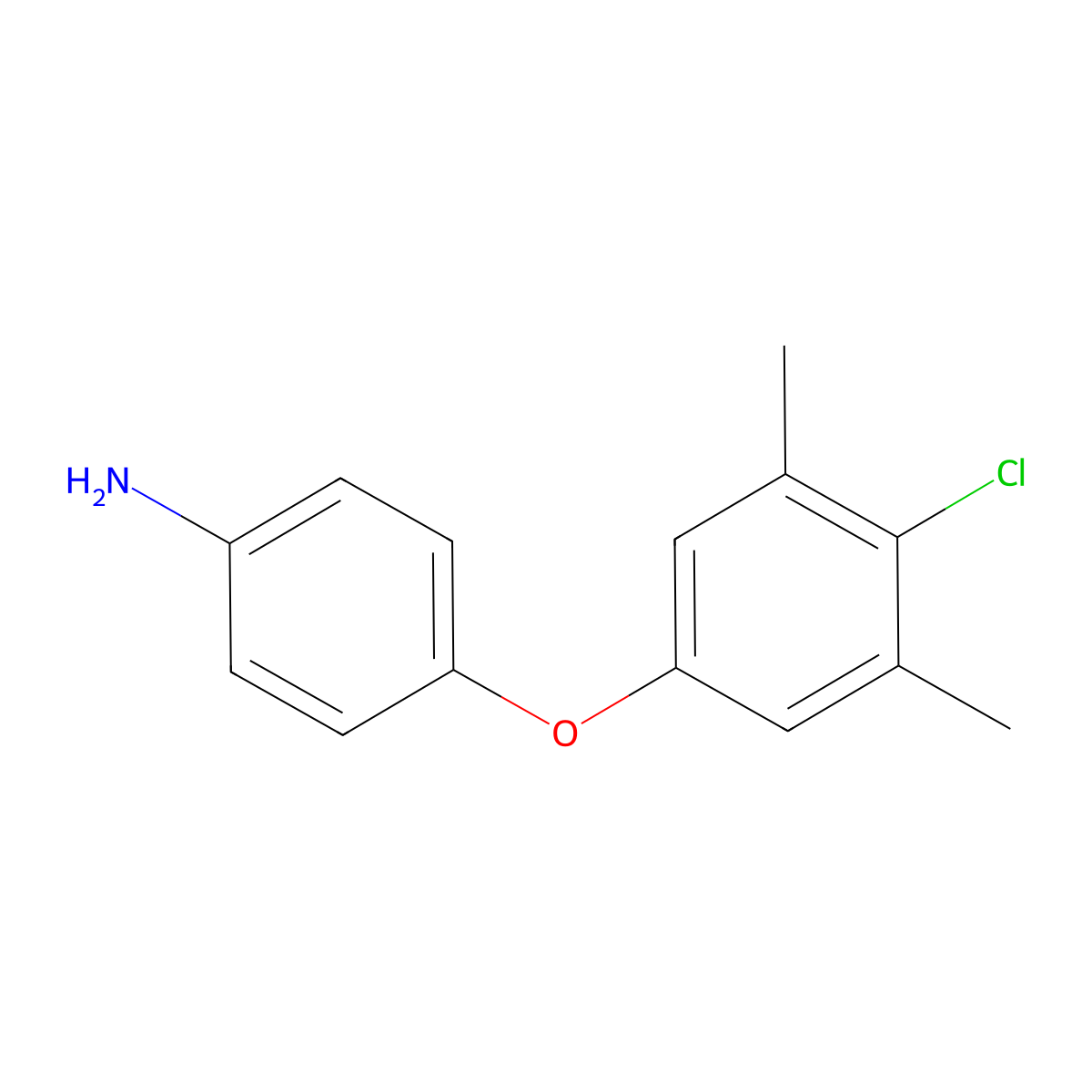 4-(4-Chloro-3,5-dimethylphenoxy)aniline molecular structure, CAS 150418-62-5