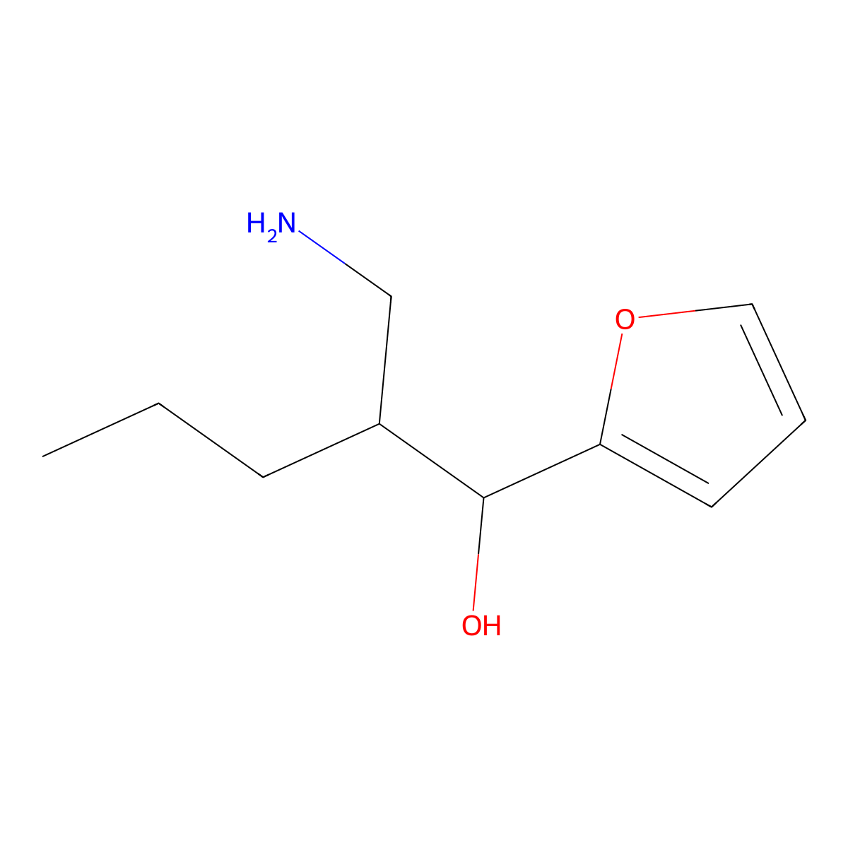 2-(Aminomethyl)-1-(furan-2-yl)pentan-1-ol molecular structure, CAS 1504181-72-9