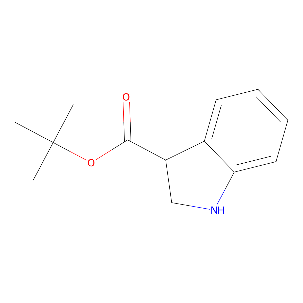 tert-butyl 2,3-dihydro-1H-indole-3-carboxylate molecular structure, CAS 1504182-85-7