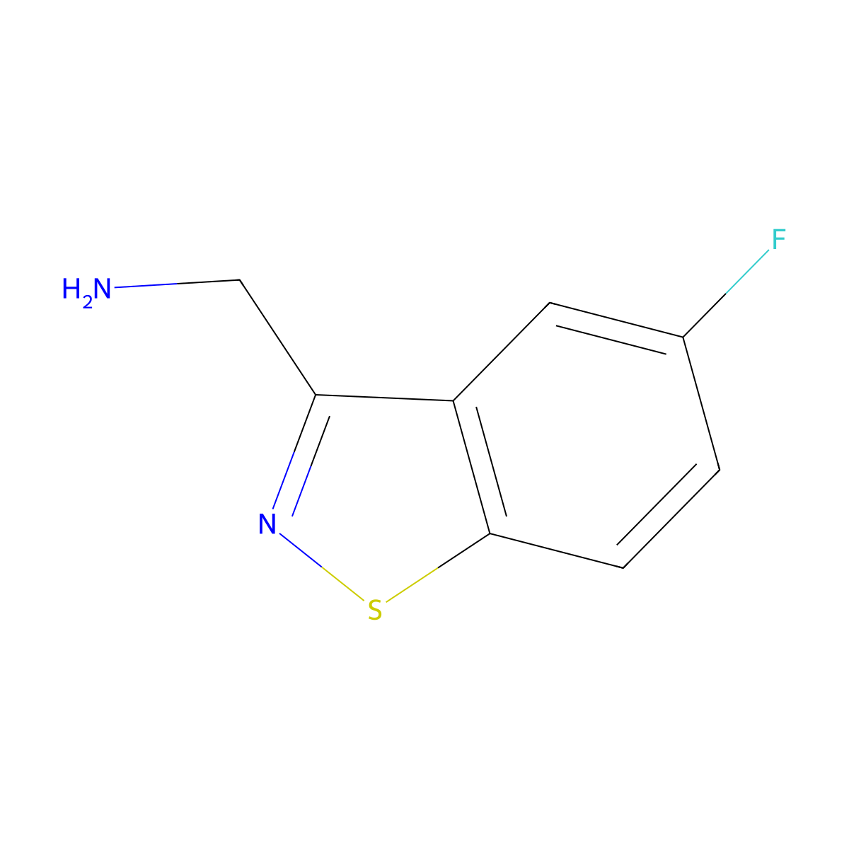(5-Fluoro-1,2-benzothiazol-3-yl)methanamine molecular structure, CAS 1504186-72-4