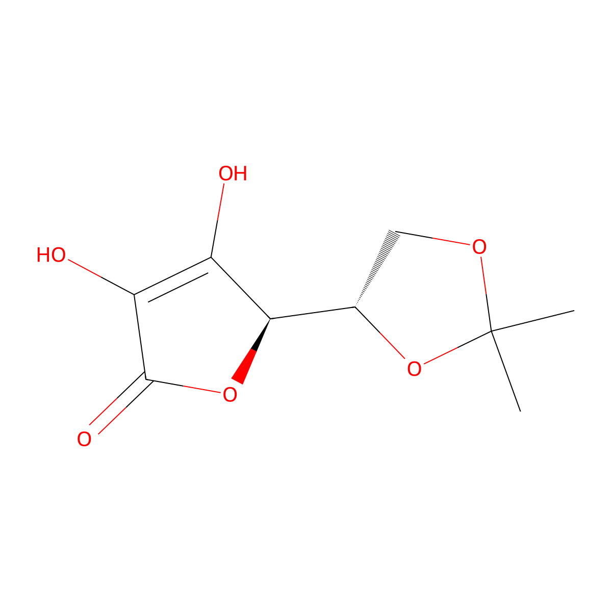 L-Ascorbic acid, 5,6-O-(1-methylethylidene)- molecular structure, CAS 15042-01-0