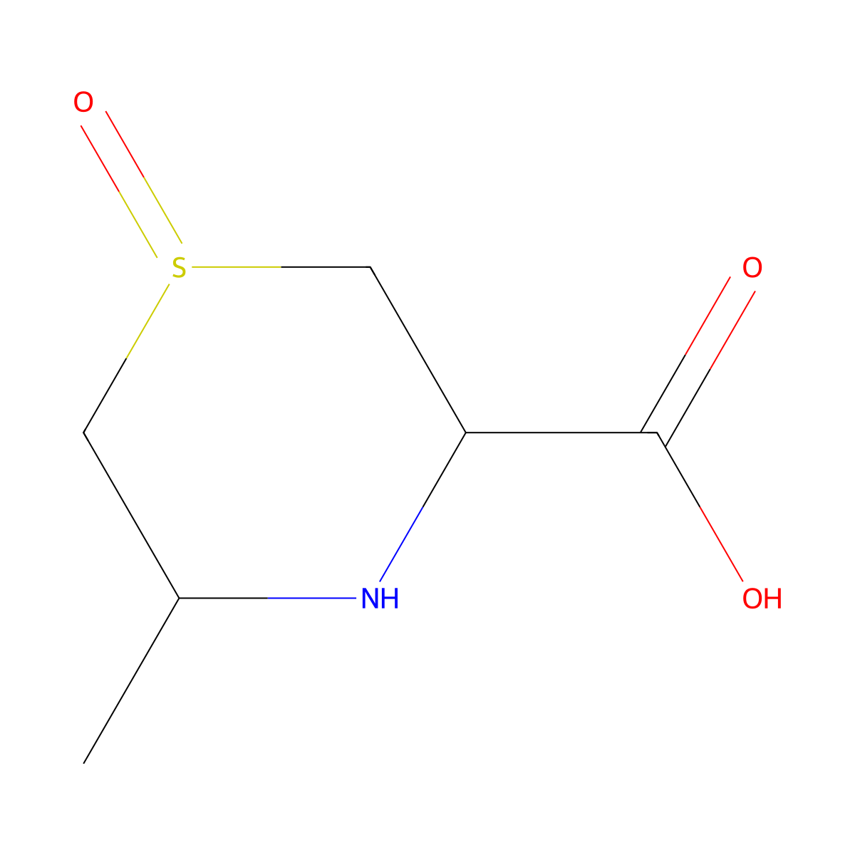 5-Methylthiomorpholine-3-carboxylic acid 1-oxide molecular structure, CAS 15042-85-0