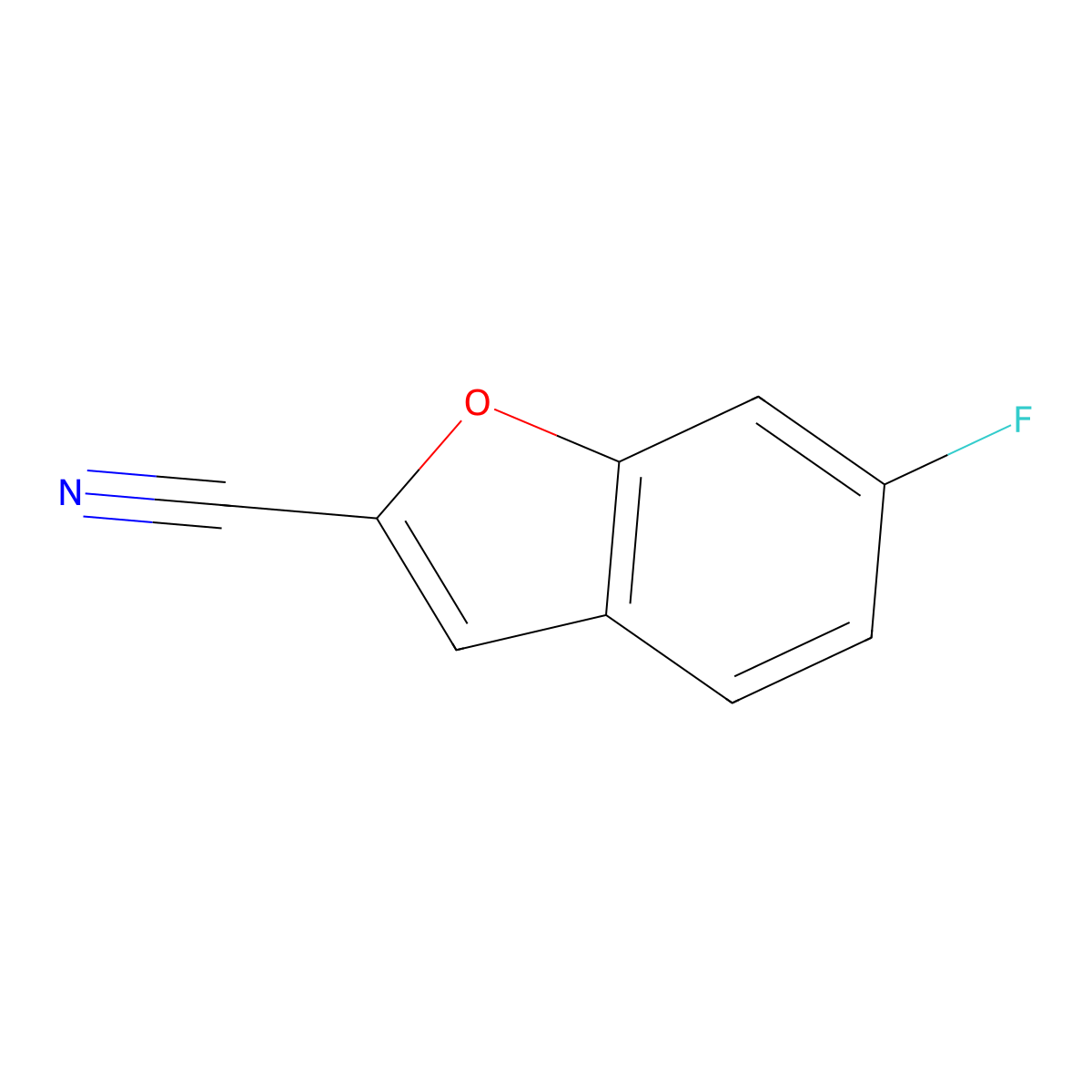 6-Fluorobenzofuran-2-carbonitrile molecular structure, CAS 1504226-69-0