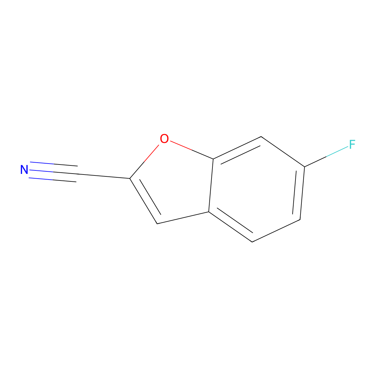 6-Fluorobenzofuran-2-carbonitrile molecular structure, CAS 1504226-69-0