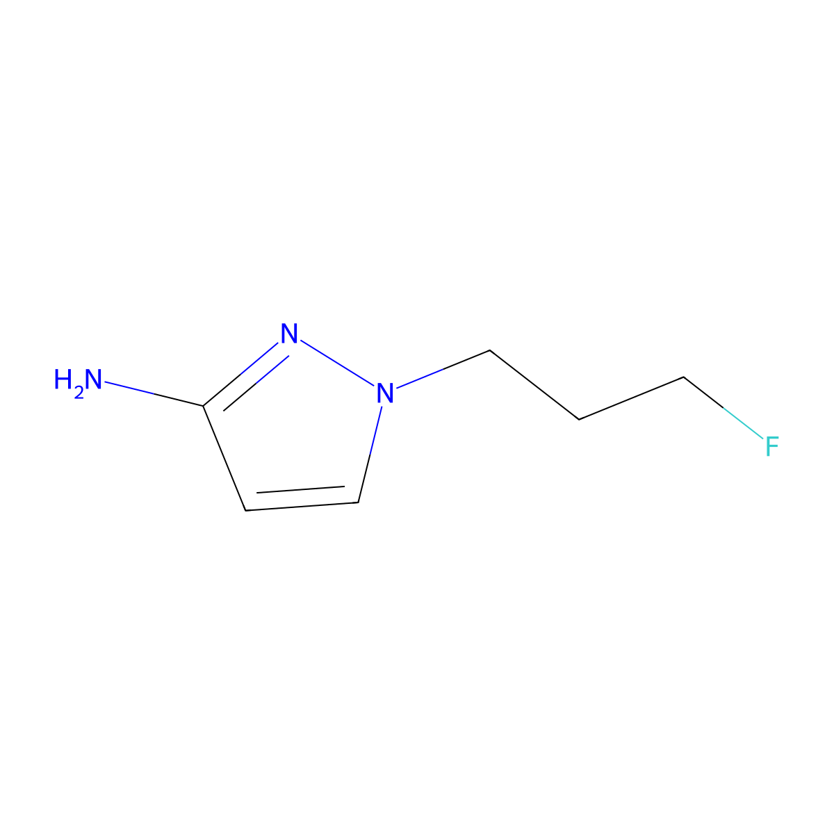 1-(3-fluoropropyl)-1H-pyrazol-3-amine molecular structure, CAS 1504237-29-9