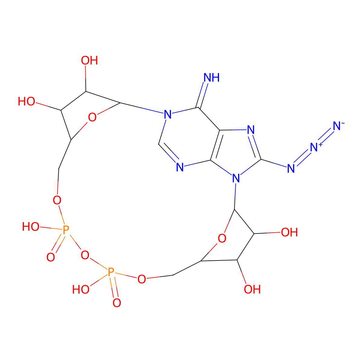 8-Azido-cyclic adenosine diphosphate ribose molecular structure, CAS 150424-94-5