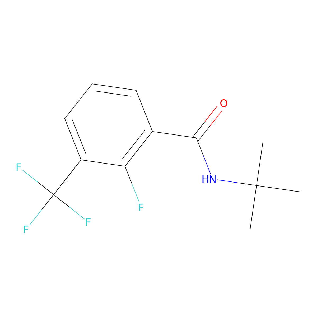 N-(1,1-Dimethylethyl)-2-fluoro-3-(trifluoromethyl)benzamide molecular structure, CAS 1504249-30-2
