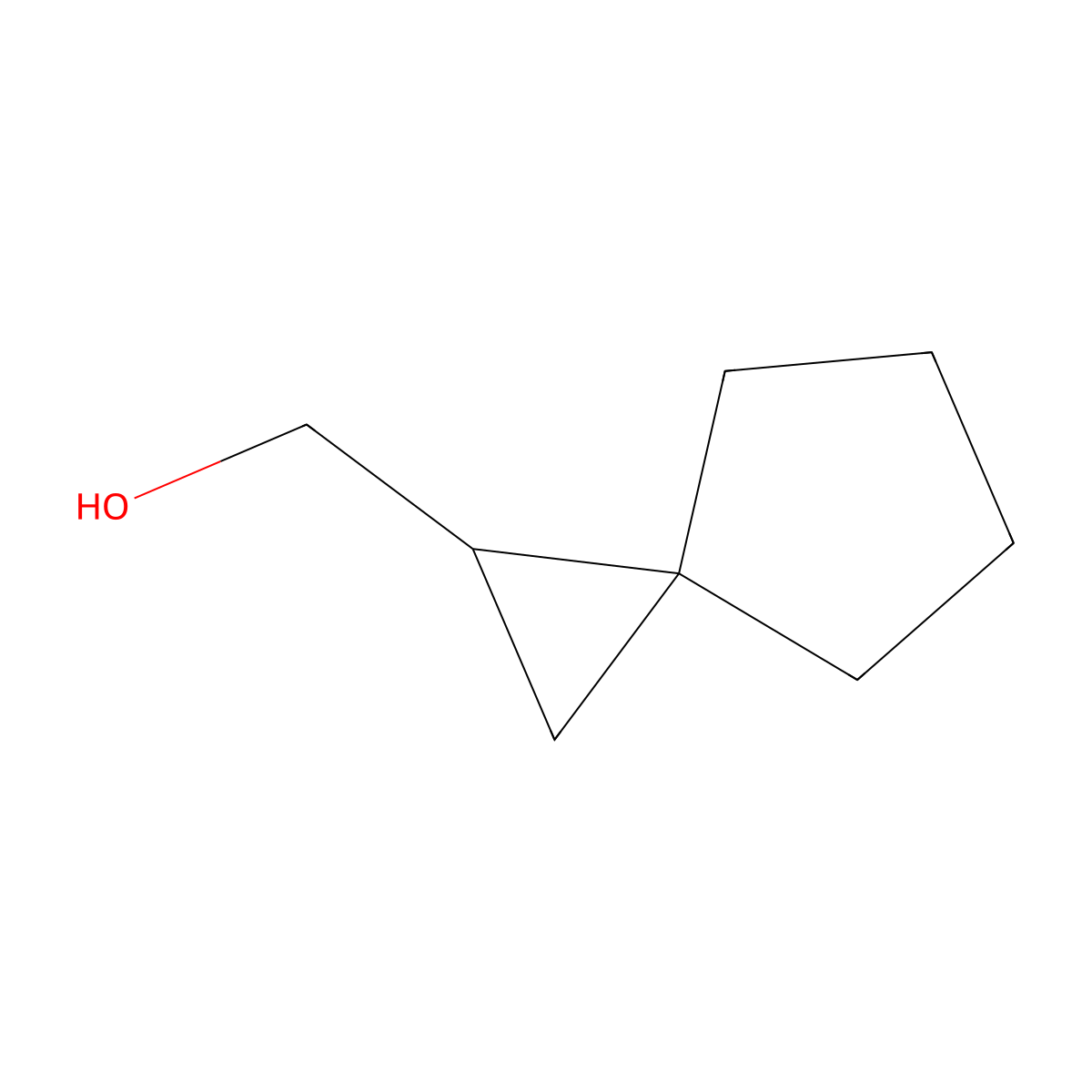 Spiro[2.4]heptan-1-ylmethanol molecular structure, CAS 1504251-68-6