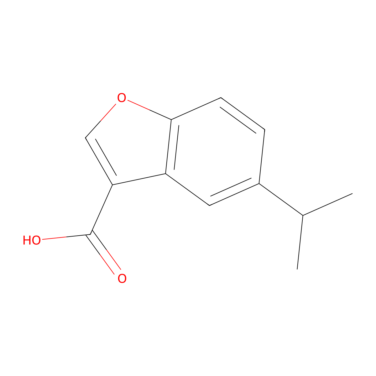 5-(Propan-2-yl)-1-benzofuran-3-carboxylic acid molecular structure, CAS 1504251-86-8