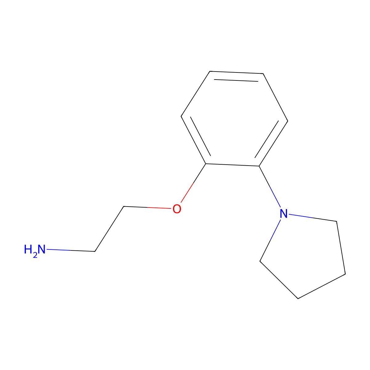 2-(2-(Pyrrolidin-1-yl)phenoxy)ethan-1-amine molecular structure, CAS 1504255-39-3