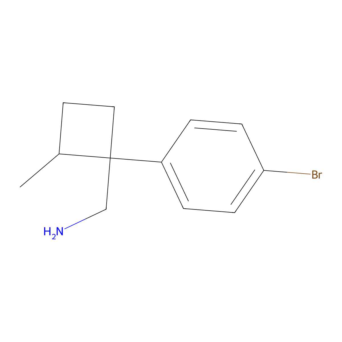 1-[1-(4-Bromophenyl)-2-methylcyclobutyl]methanamine molecular structure, CAS 1504270-25-0