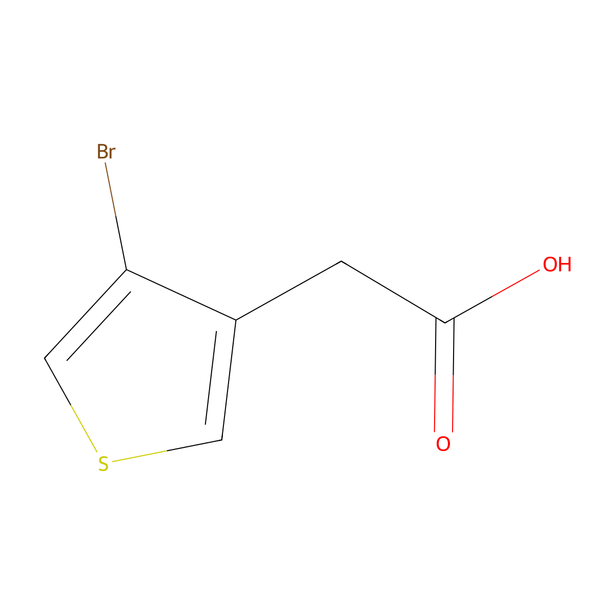 2-(4-Bromothiophen-3-yl)acetic acid molecular structure, CAS 1504282-77-2