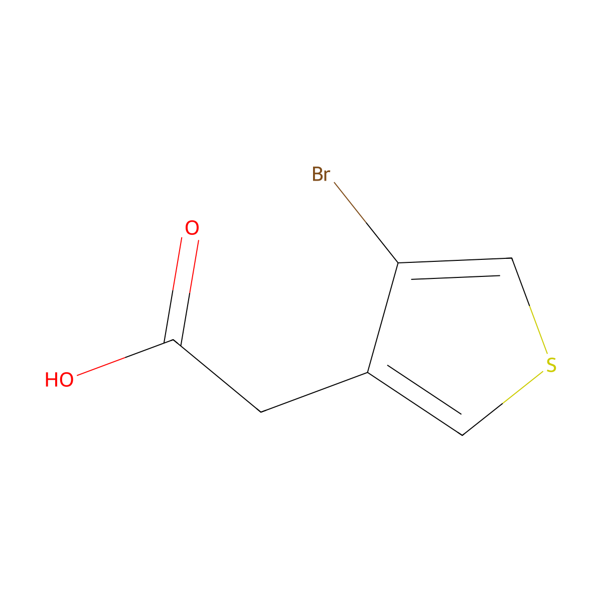 2-(4-Bromothiophen-3-yl)acetic acid molecular structure, CAS 1504282-77-2