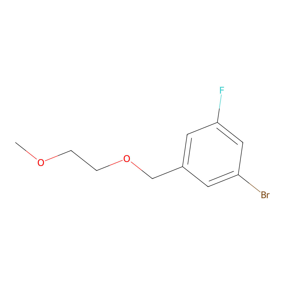 1-Bromo-3-fluoro-5-((2-methoxyethoxy)methyl)benzene molecular structure, CAS 1504282-99-8