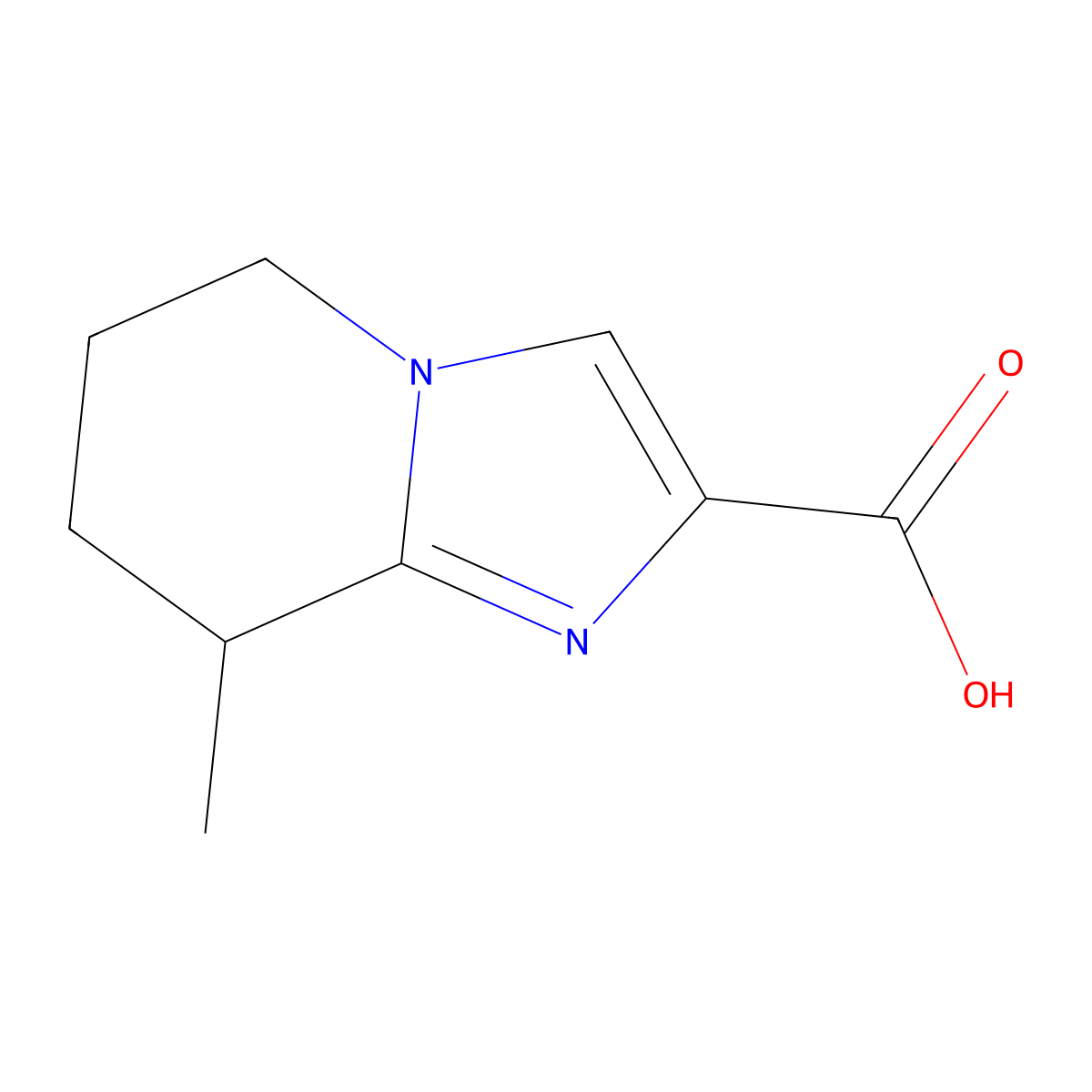 8-methyl-5H,6H,7H,8H-imidazo[1,2-a]pyridine-2-carboxylic acid molecular structure, CAS 1504302-33-3