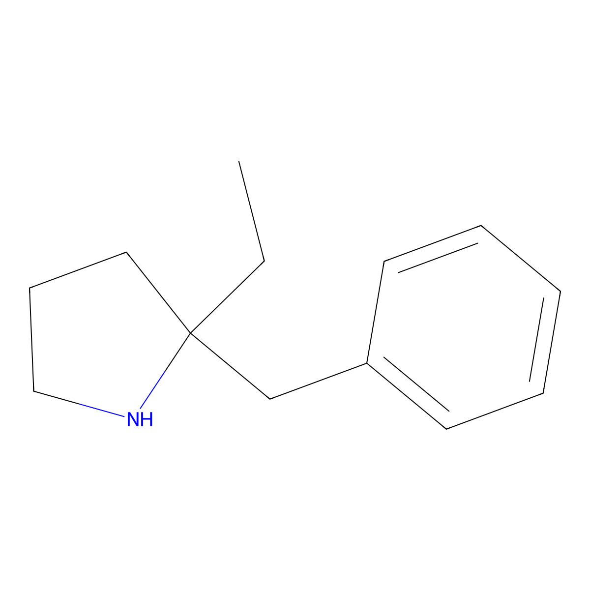 2-Benzyl-2-ethylpyrrolidine molecular structure, CAS 1504305-29-6