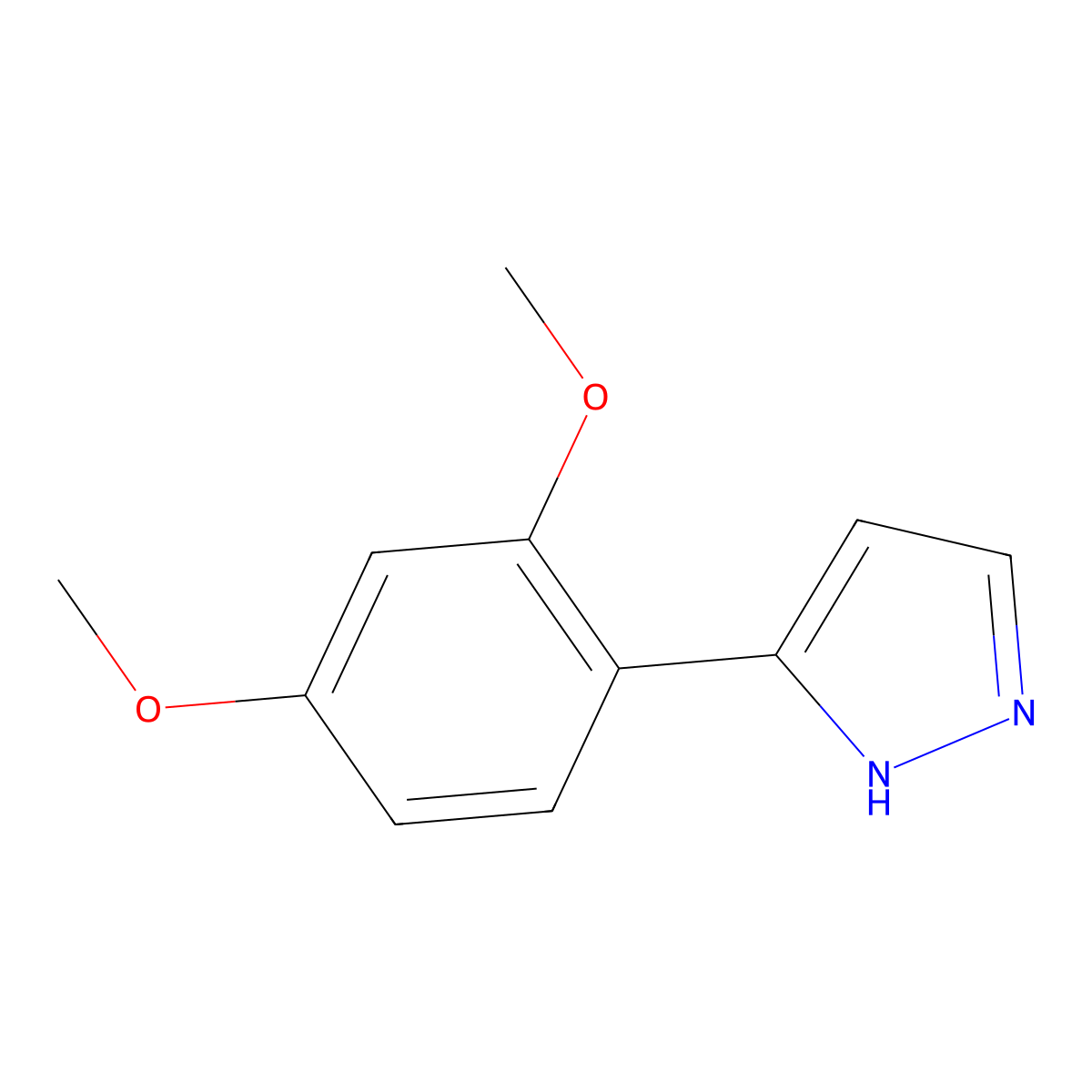 5-(2,4-Dimethoxyphenyl)-1H-pyrazole molecular structure, CAS 150433-17-3
