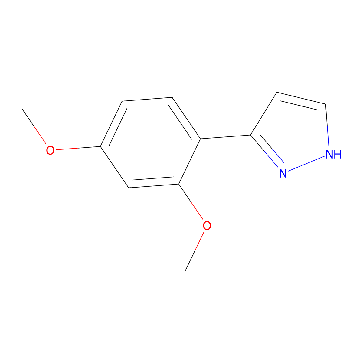 5-(2,4-Dimethoxyphenyl)-1H-pyrazole molecular structure, CAS 150433-17-3