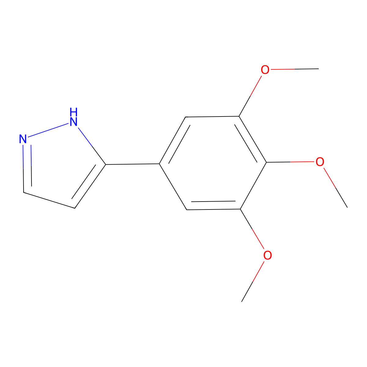 3-(3,4,5-trimethoxyphenyl)-1H-pyrazole molecular structure, CAS 150433-18-4