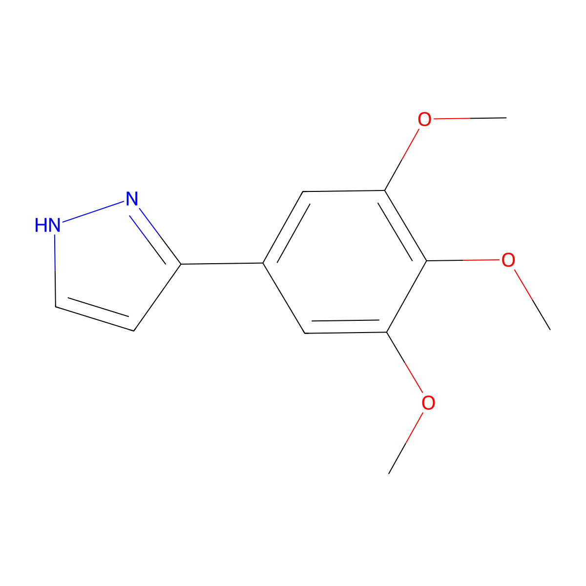 3-(3,4,5-trimethoxyphenyl)-1H-pyrazole molecular structure, CAS 150433-18-4