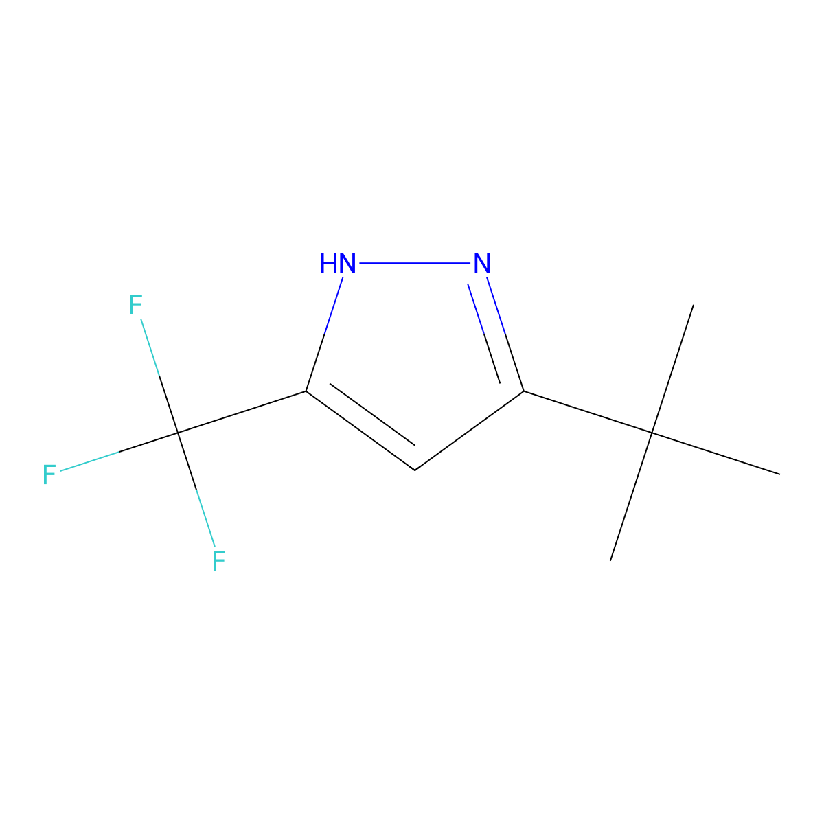 5-tert-Butyl-3-(trifluoromethyl)-1H-pyrazole molecular structure, CAS 150433-22-0